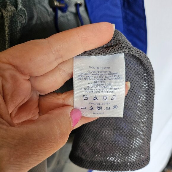 LANDS' END Blue Hooded Windbreaker / Raincoat Jacket, Size XS (2-4) - Picture 16 of 16